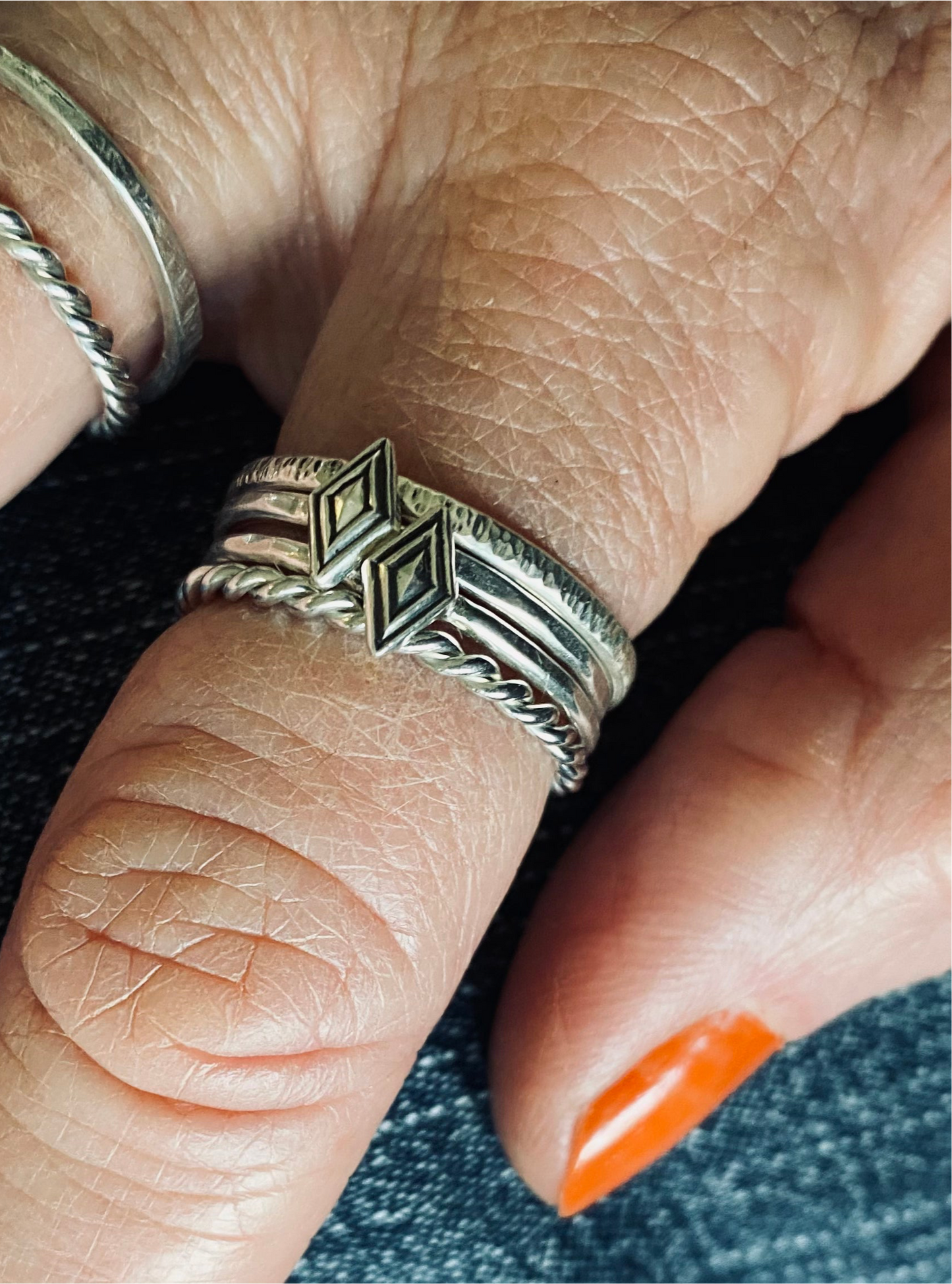 Hammered stacking ring