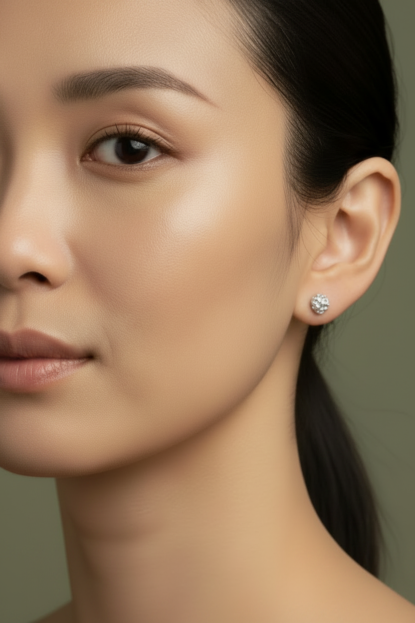 Textured Silver Nugget studs (in stock)