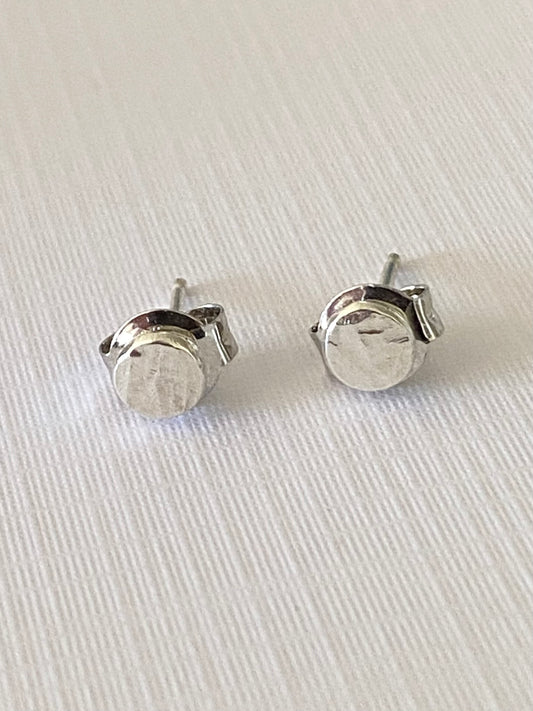 Textured Silver Nugget studs